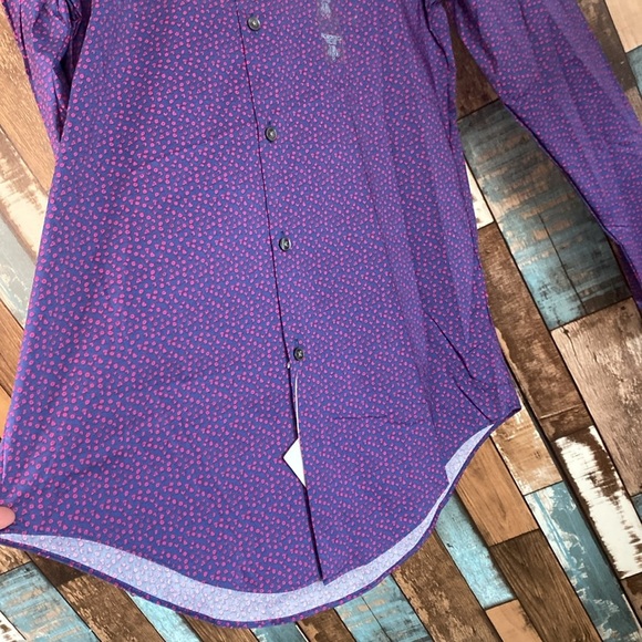 Van Heusen blue Hawaii slim stretch button down top - Picture 7 of 16